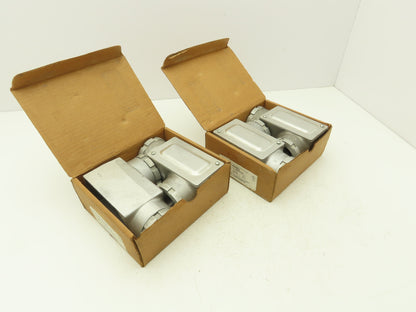 Kondu LD-6 Ridgid 1-1/2" Right Angle Conduit Outlet Box Lot of 4