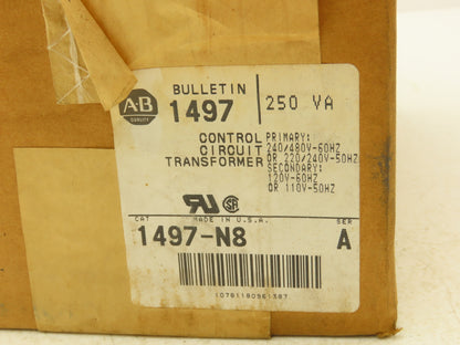 Allen Bradley 1497-N8 Control Transformer Ser A Pri 240/480V Sec 120V 0.250 KVA