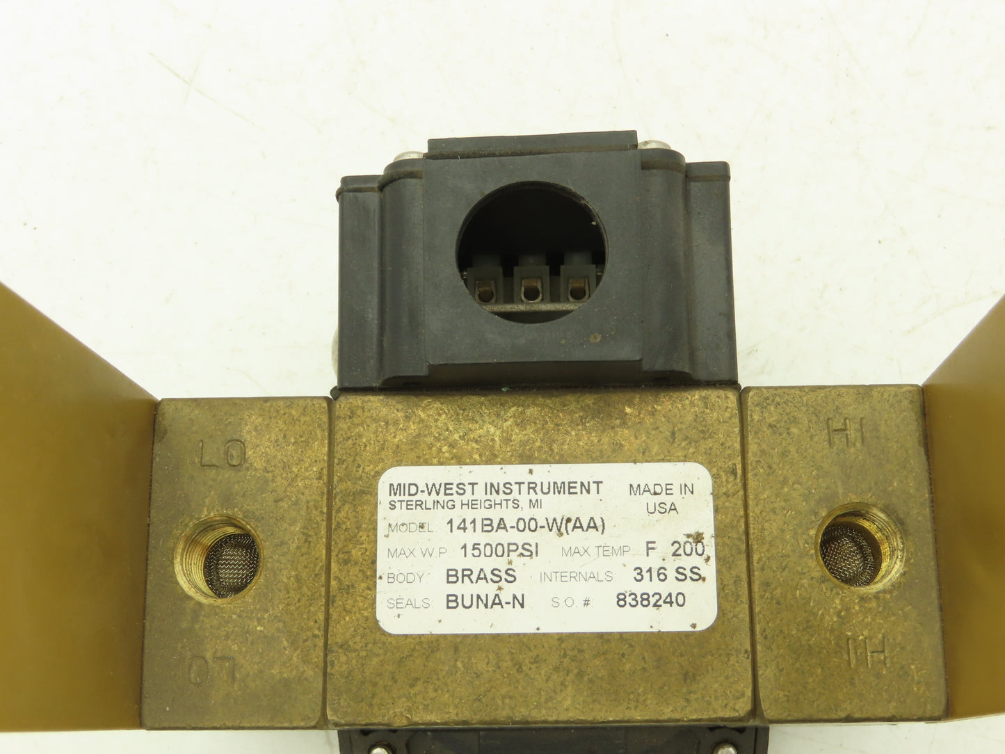 Midwest Instrument 141BA-00-W Diaphragm Type Differential Pressure Gauge Brass