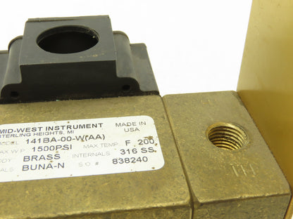Midwest Instrument 141BA-00-W Diaphragm Type Differential Pressure Gauge Brass