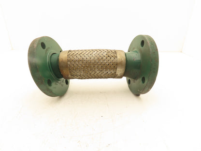 2.5"x 12" Steel Flanged Stainless Braided Flex Hose Pipe Expansion Joint 4-Bolt