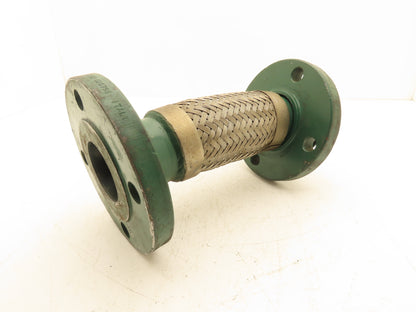 2.5"x 12" Steel Flanged Stainless Braided Flex Hose Pipe Expansion Joint 4-Bolt