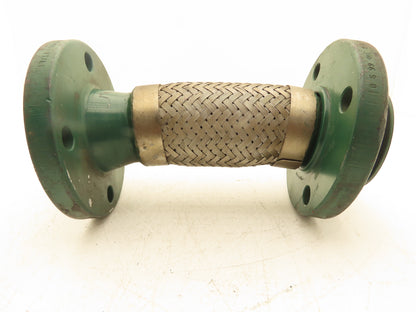 2.5"x 12" Steel Flanged Stainless Braided Flex Hose Pipe Expansion Joint 4-Bolt