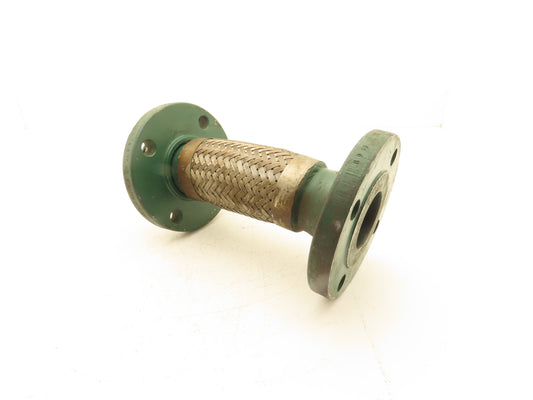 2.5"x 12" Steel Flanged Stainless Braided Flex Hose Pipe Expansion Joint 4-Bolt