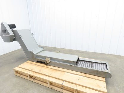 Hennig 8' 6" Chip Conveyor 16"W x 64" Infeed 19"H Discharge 230/460V 3PH