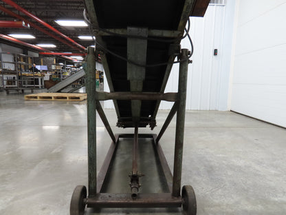 Speedways 84"L Adj Incline Portable Parts Conveyor 12" Cleated Belt 115/230V 1PH