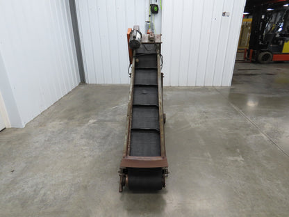 Speedways 84"L Adj Incline Portable Parts Conveyor 12" Cleated Belt 115/230V 1PH