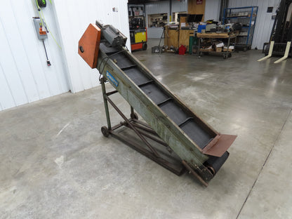 Speedways 84"L Adj Incline Portable Parts Conveyor 12" Cleated Belt 115/230V 1PH