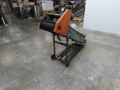 Speedways 84"L Adj Incline Portable Parts Conveyor 12" Cleated Belt 115/230V 1PH