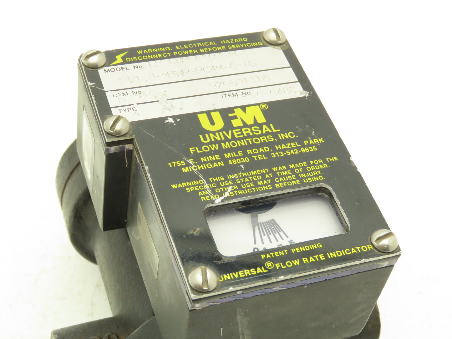 UFM LP-CBMSF5GM-4L-32V1.0-M3WR-PC4M-C-1D Flow Meter 1/2" NPT 0-5GPM