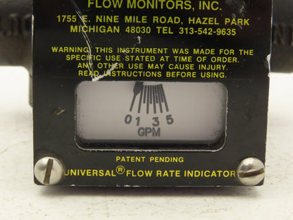 UFM LP-CBMSF5GM-4L-32V1.0-M3WR-PC4M-C-1D Flow Meter 1/2" NPT 0-5GPM