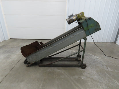 84"L Adj Incline Portable Parts Conveyor 10" Cleated Belt 115/230V 1PH 70FPM