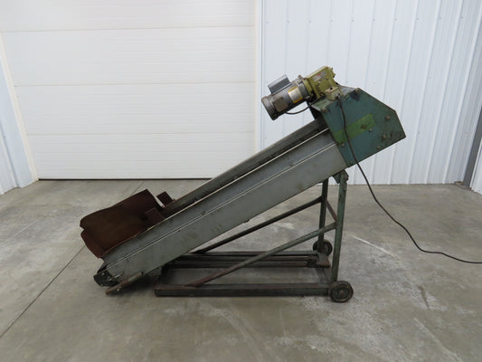 84"L Adj Incline Portable Parts Conveyor 10" Cleated Belt 115/230V 1PH 70FPM