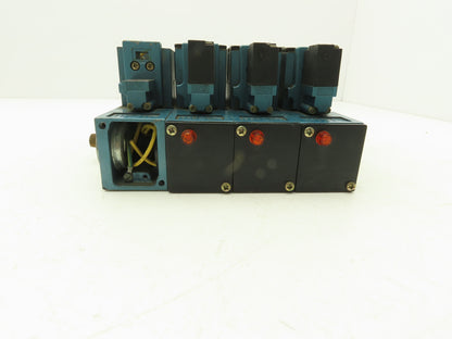 MAC 82A-AA-CKB-TM-DFFP-1DA 4 Station Solenoid Valve Assy Missing 1 Solenoid 24V