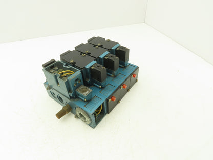 MAC 82A-AA-CKB-TM-DFFP-1DA 4 Station Solenoid Valve Assy Missing 1 Solenoid 24V