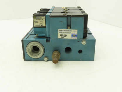MAC 82A-AA-CKB-TM-DFFP-1DA 4 Station Solenoid Valve Assy Missing 1 Solenoid 24V