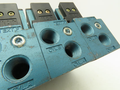 MAC 82A-AA-CKB-TM-DFFP-1DA 4 Station Solenoid Valve Assy Missing 1 Solenoid 24V