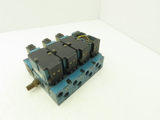 MAC 82A-AA-CKB-TM-DFFP-1DA 4 Station Solenoid Valve Assy Missing 1 Solenoid 24V