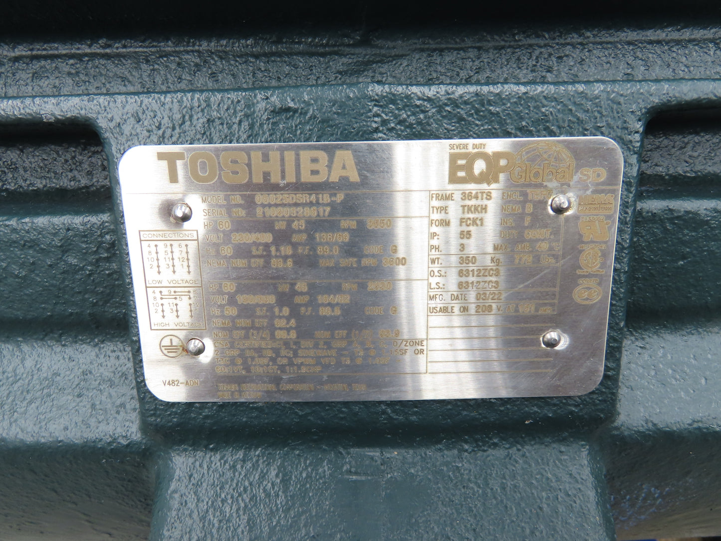 Spencer Centrifugal Multistage Blower Vacuum 1420CFM 10X10" 60Hp 230/460V 3Ph