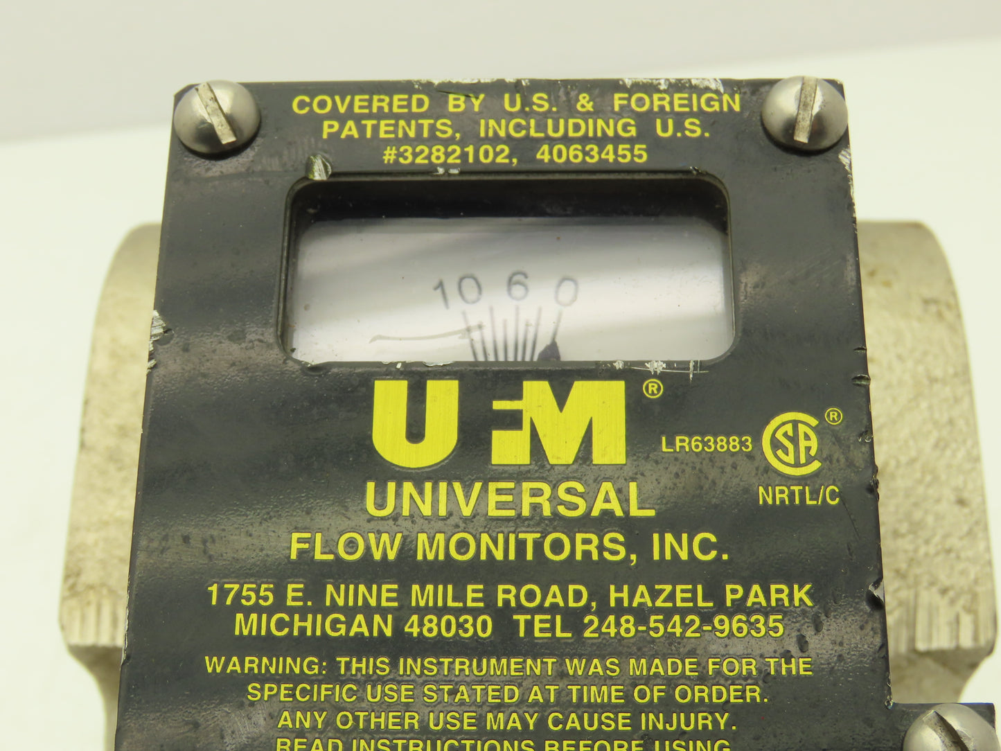 UFM MH-NSF10GM-6-32V1.0M3WR-PC4M-C-Z86 Flow Meter 3/4" NPT 0-10 GPM Stainless