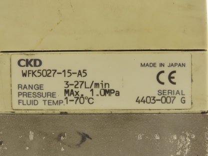 CKD Fluerex WFK5027-15-A5 Karman Vortex Flow Meter Sensor 3-27L/min Rc 1/2"