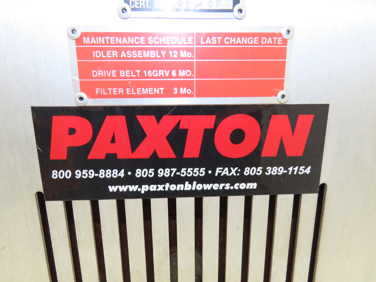 Paxton AT700 Centrifugal Blower 500 CFM 10Hp 3500 RPM 230/460V 3PH Belt Drive