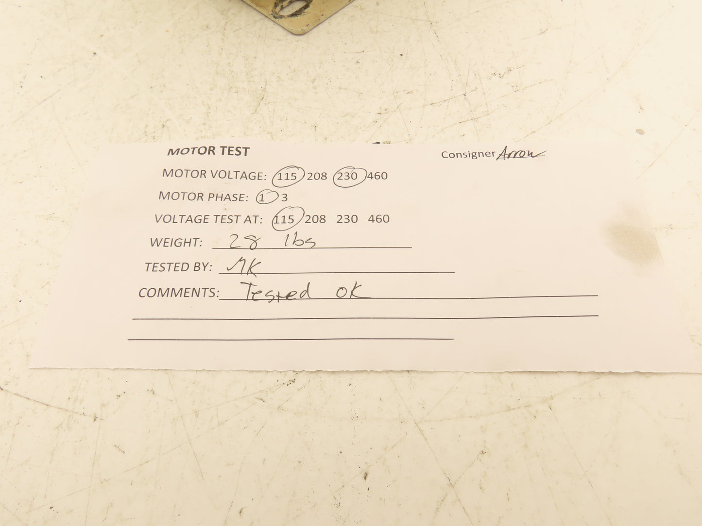 Jet Equipment & Tool Spindle Sander Motor 3/4Hp 1720 RPM 115/230V 1PH