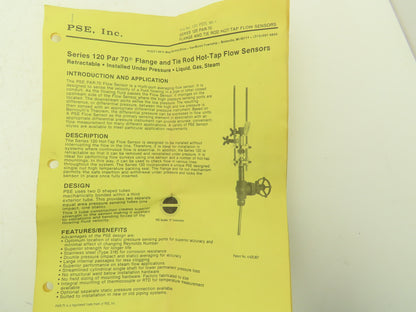 PSE Series 120 PAR 70 Stainless Steel Hot Tap Flow Sensor Flange Tie Rod 3/4"NPT