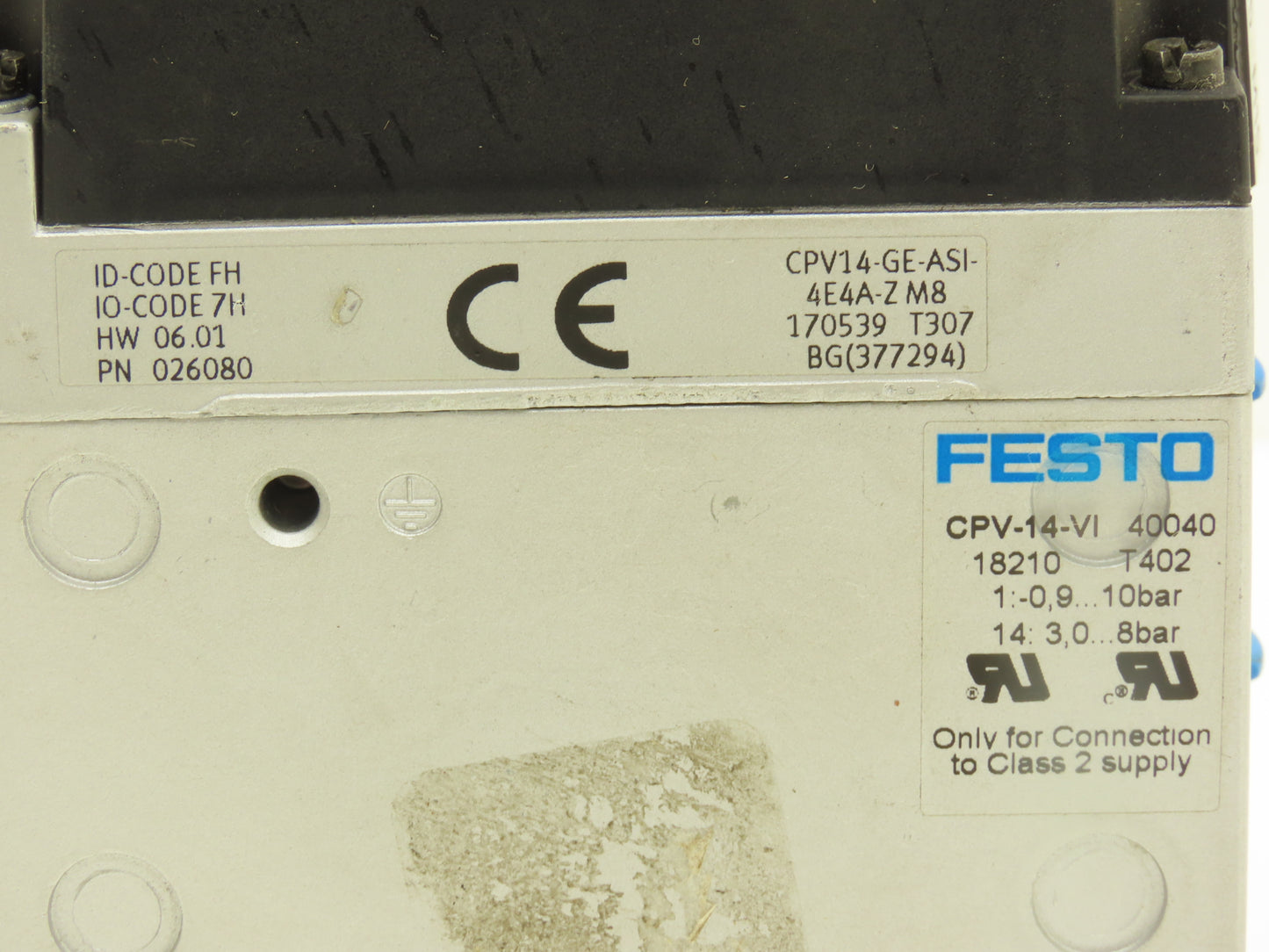 Festo CPV14-GE-ASI-4E4A-Z-M8 Pneumatic 4-Station Solenoid Valve Manifold 24VDC