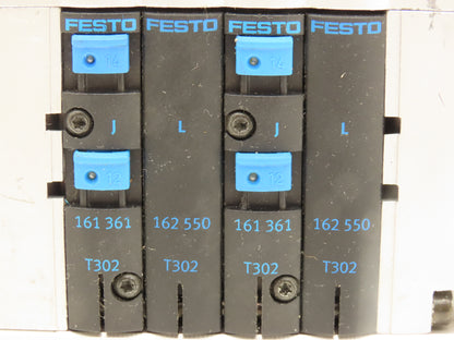 Festo CPV14-GE-ASI-4E4A-Z-M8 Pneumatic 4-Station Solenoid Valve Manifold 24VDC