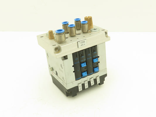 Festo CPV14-GE-ASI-4E4A-Z-M8 Pneumatic 4-Station Solenoid Valve Manifold 24VDC