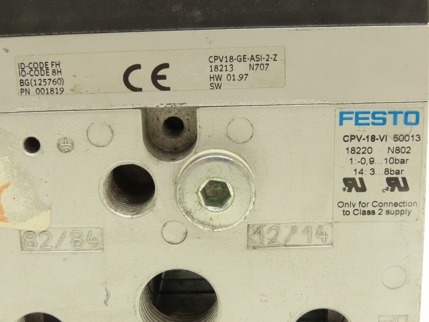 Festo CPV18-GE-ASI-2-Z Pneumatic 2-Station Solenoid Valve Manifold 24VDC 185886