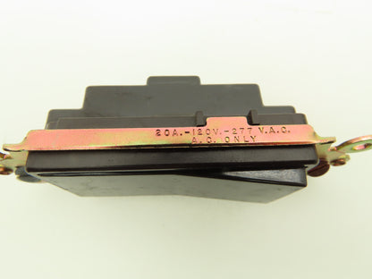 Leviton 5621 Decora Framed Brown Rocker Switch 20A 120/277 VAC Side Wired