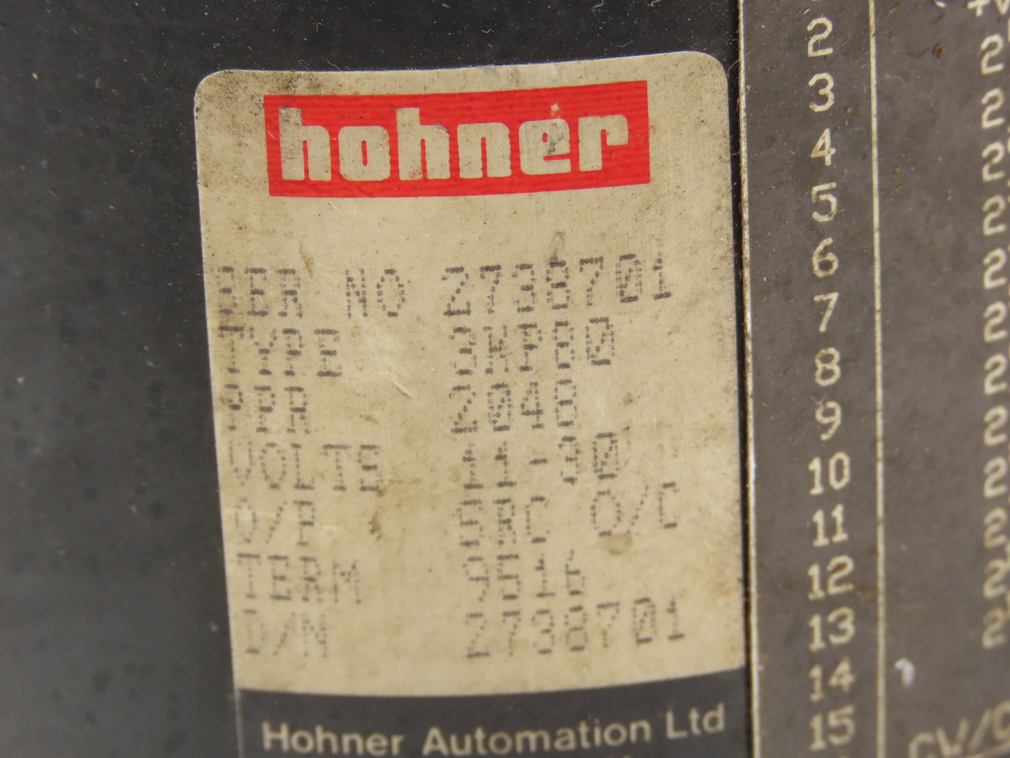 Hohner Automation 3KP80 Absolute Rotary Encoder 12mm Shaft 2048 PPR 11-30VDC