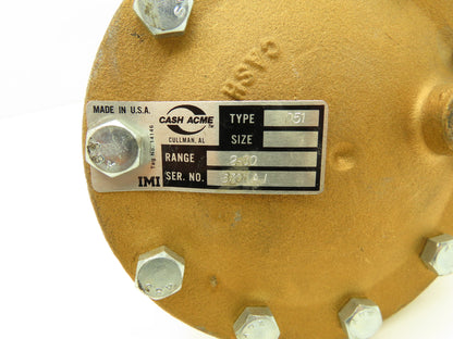 Cash Acme D51 Size 1 Vacuum Pressure Regulator 1" NPT 2-30 PSI Bronze