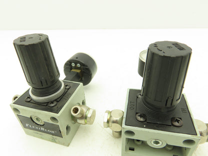 Numatics R22KG021 Pneumatic Air Pressure Regulator 1/4" NPT Ports Gauge Lot of 6