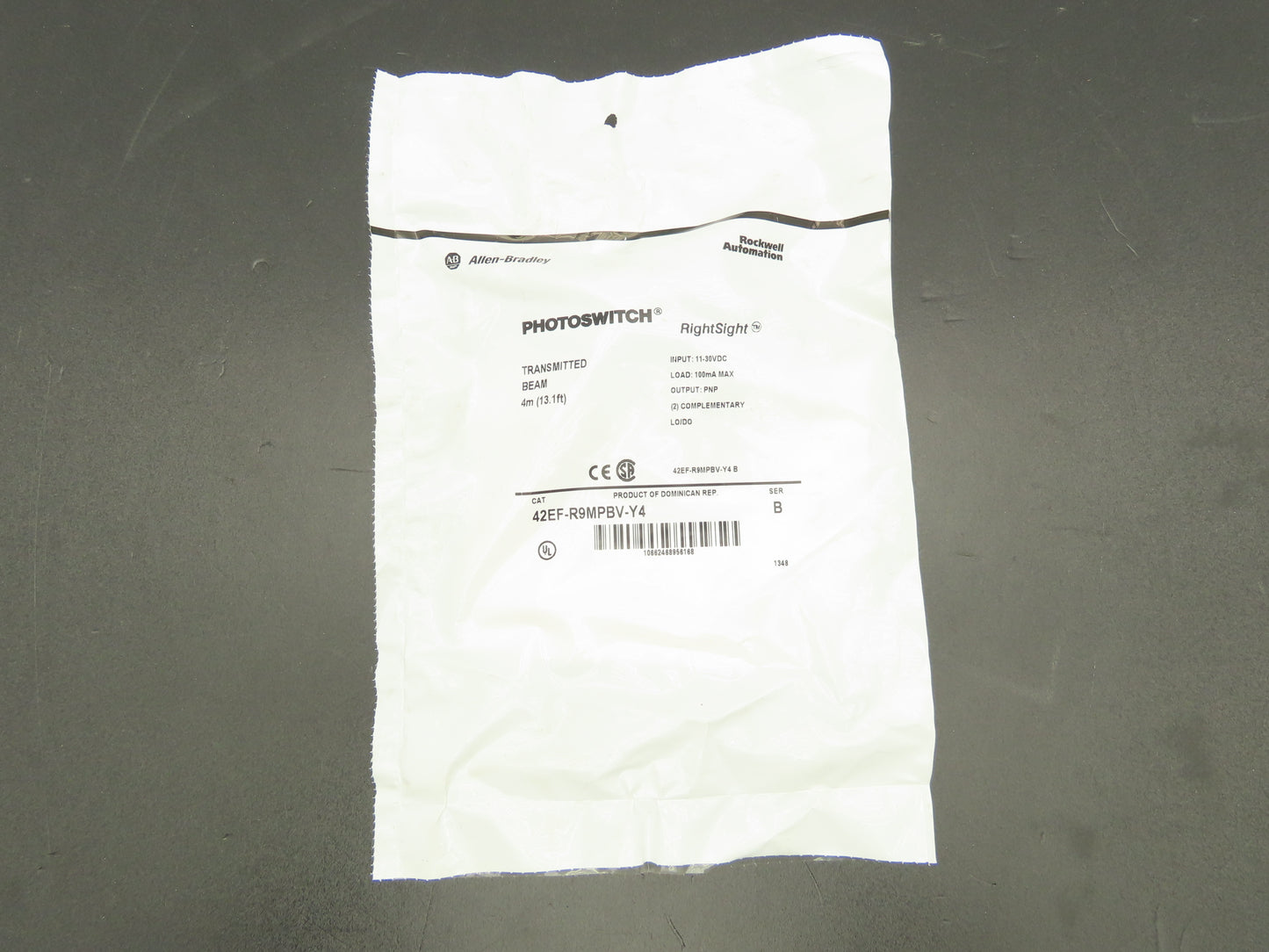 Allen Bradley 42EF-R9MPBV-Y4 Photoswitch Rightsight Transmitted Beam 4m 11-30VDC