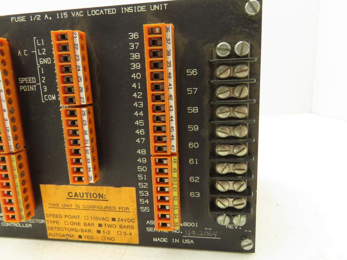 Baldwin Technology Model 1125 Ultrasonic Detector Controller 24VDC A502-8001