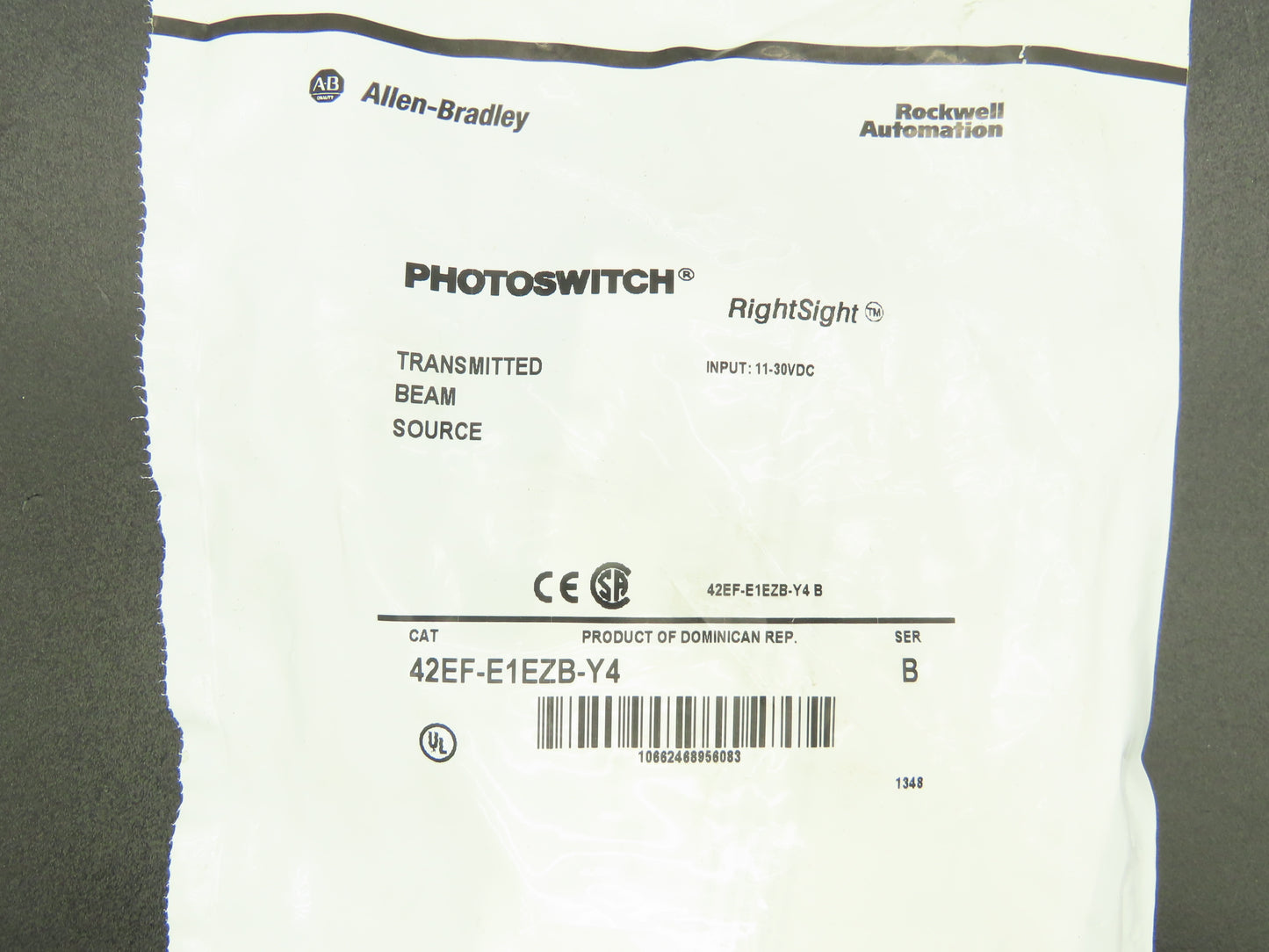 A-B 42EF-E1EZB-Y4 Photoswitch Rightsight Transmitted Beam Source 11-30VDC