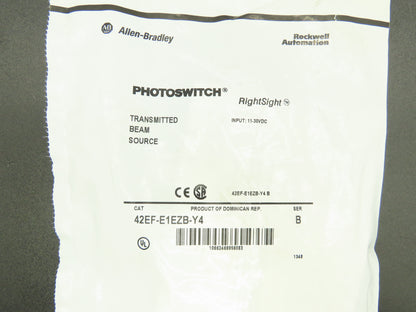 A-B 42EF-E1EZB-Y4 Photoswitch Rightsight Transmitted Beam Source 11-30VDC