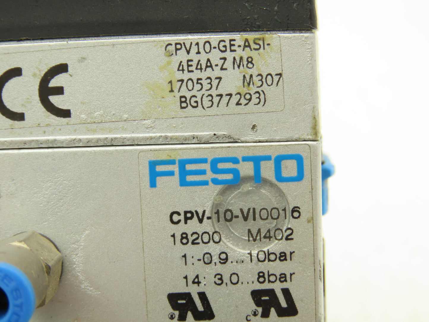 Festo CPV10-GE-ASI-4E4A-Z M8 Pneumatic 4 Station Solenoid Valve Manifold 24VDC
