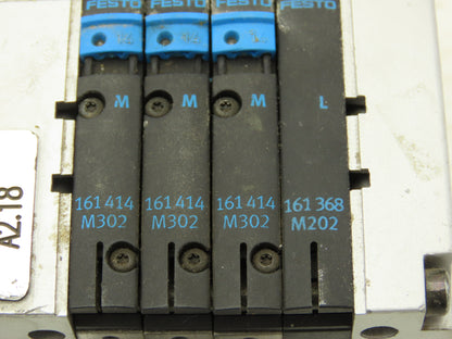 Festo CPV10-GE-ASI-4E4A-Z M8 Pneumatic 4 Station Solenoid Valve Manifold 24VDC