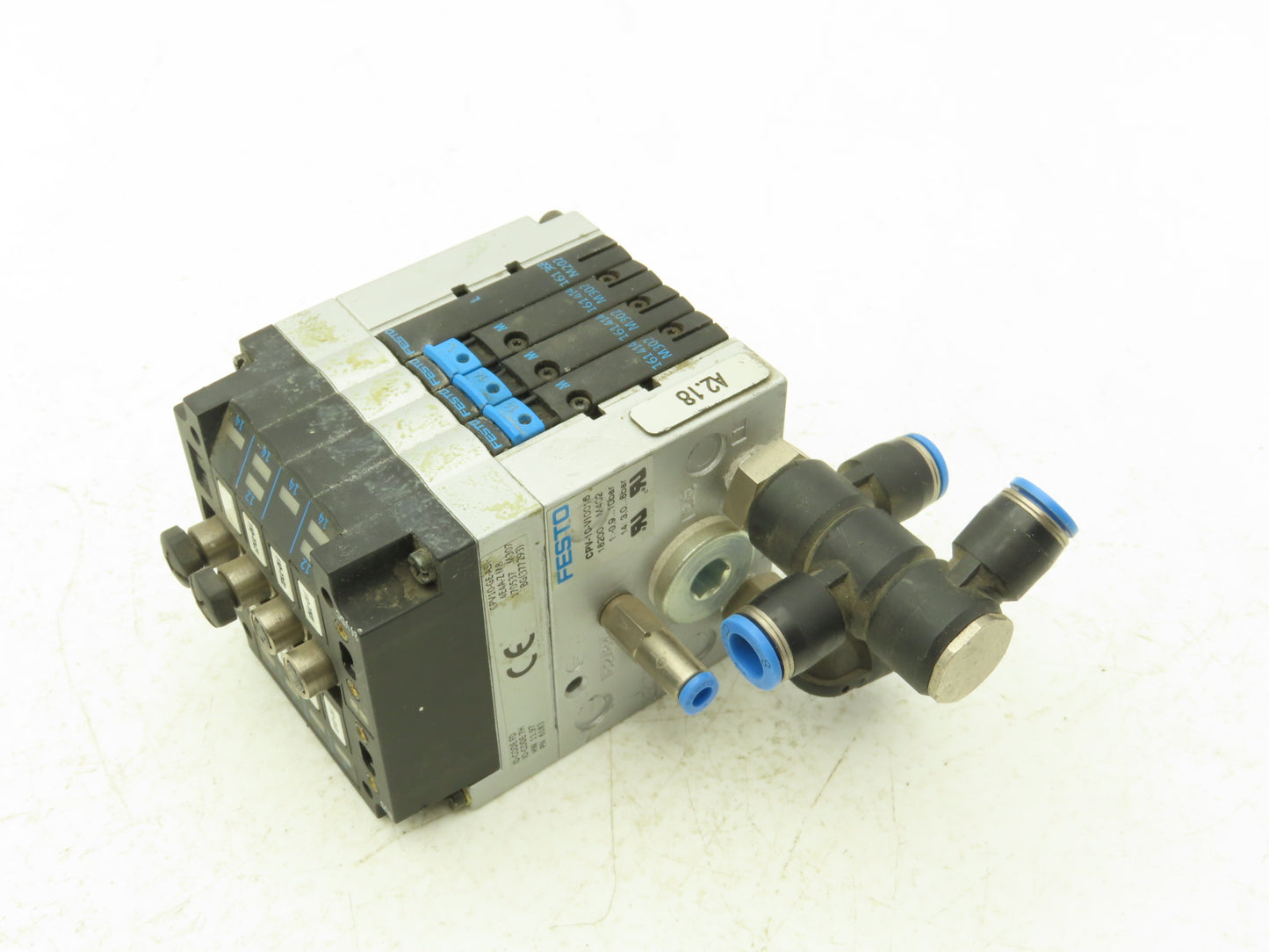 Festo CPV10-GE-ASI-4E4A-Z M8 Pneumatic 4 Station Solenoid Valve Manifold 24VDC