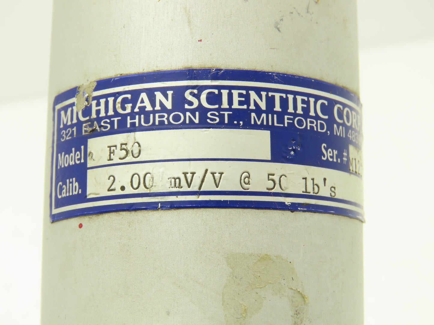 Michigan Scientific Corp F50 Load Cell W/Overload Protection 2mV/V @50lbs 6 Pin