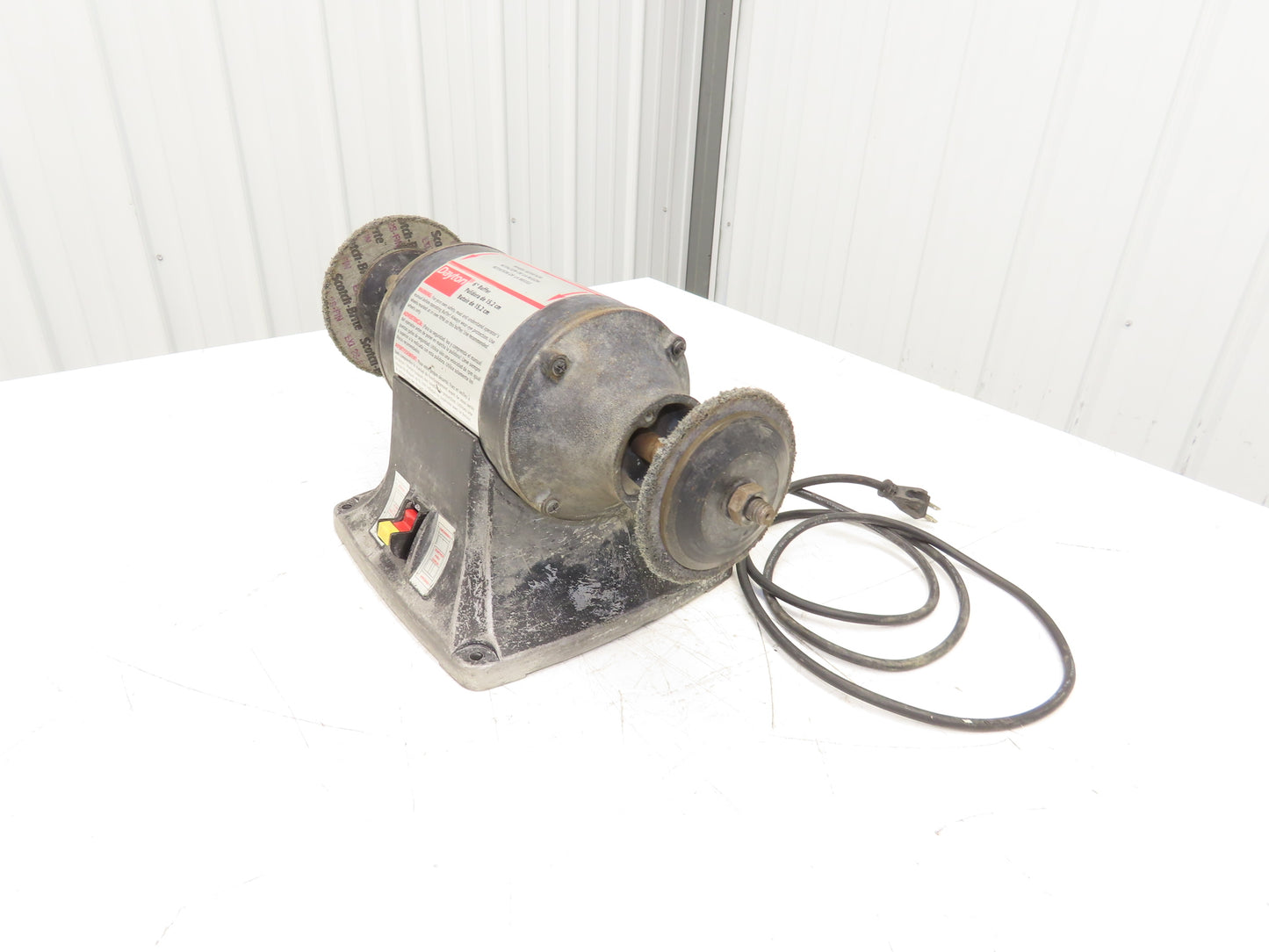 Dayton 4TJ99A Bench Buffer Grinder 6" 3450RPM 1/2 HP 120/240V 1/2" Arbor