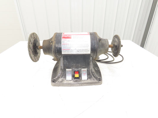 Dayton 4TJ99A Bench Buffer Grinder 6" 3450RPM 1/2 HP 120/240V 1/2" Arbor