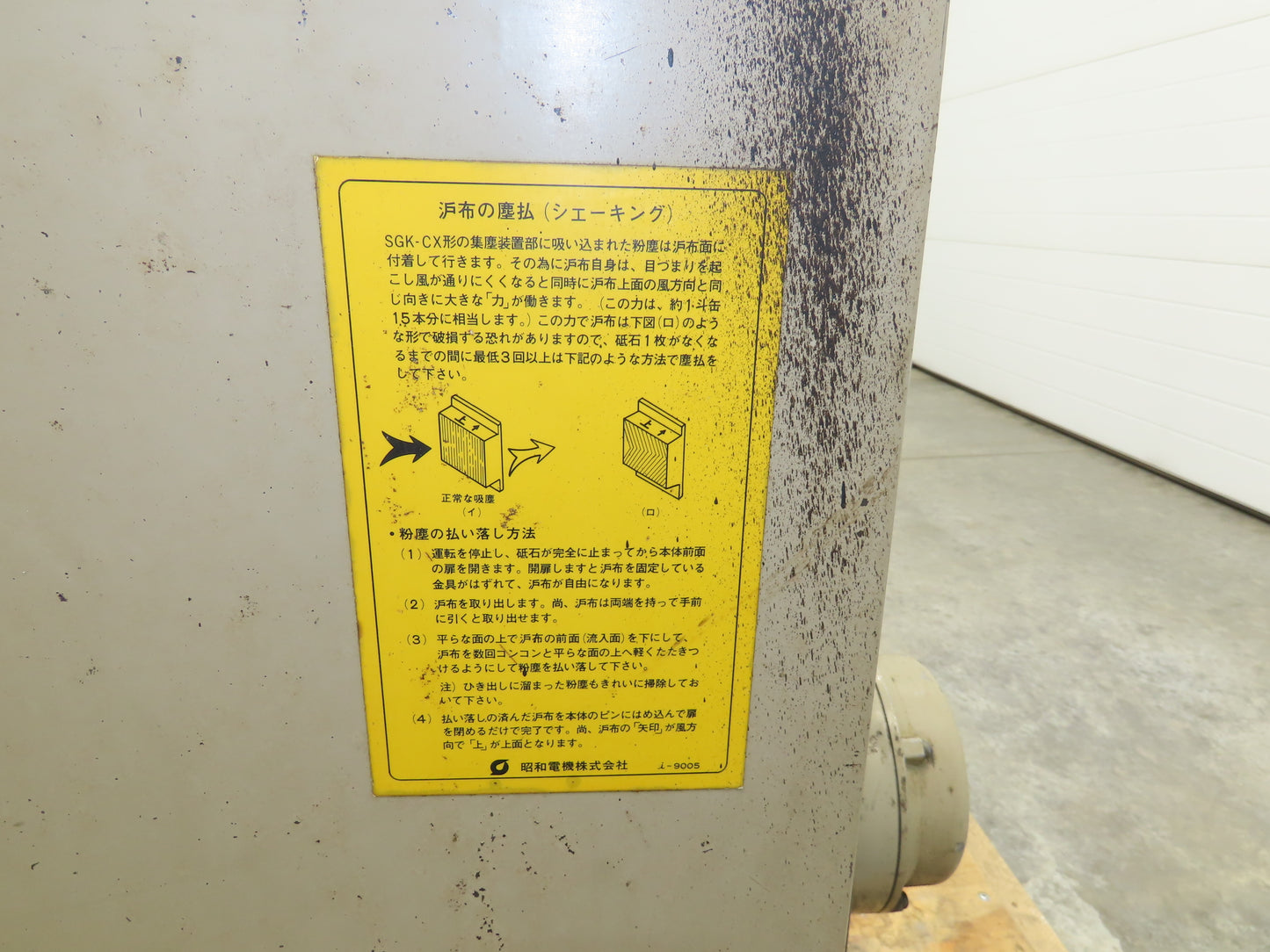 Showa SGK-N Bench Grinder Dust Collector Stand 8" 3000 RPM 230V 3Ph