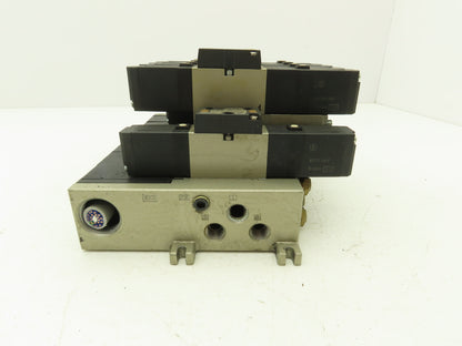 SMC VFS2600-5FZZ Pneumatic 7-Station Solenoid Valve Manifold Assembly 24VDC