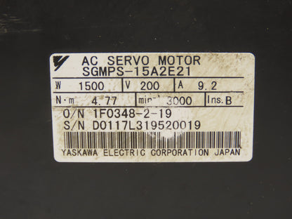 Yaskawa SGMPS-15A2E21 AC Servo Motor 1500W 200V 3000 RPM