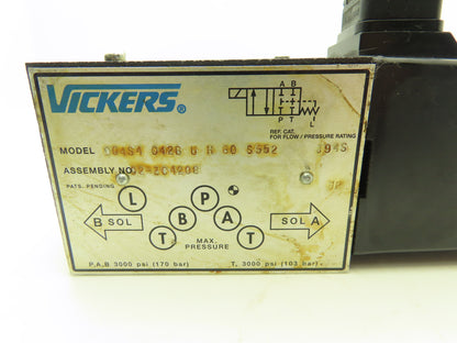 Vickers DG4S4 012B U H 60 S552 Directional Control Solenoid Valve 24VDC